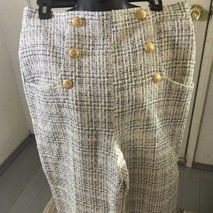 Twead Sailor Capris Pants with Gold Buttons